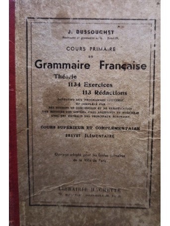 Cours primaire de grammaire francaise