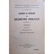 Culegere de probleme de geometrie analitica, partea II, editia II