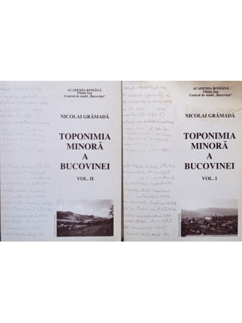 Toponimia minora a Bucovinei, 2 vol.