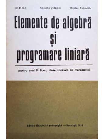 Elemente de algebra si programare liniara