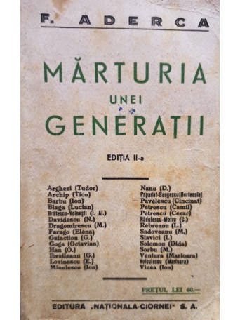 Marturia unei generatii, editia a IIa