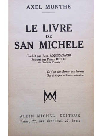 Le livre de San Michele