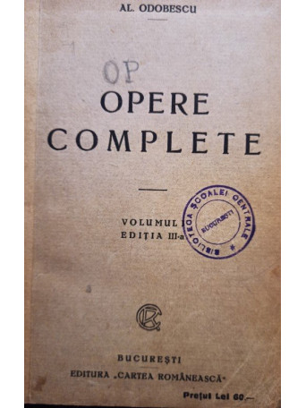 Opere complete, vol. I, editia a III-a