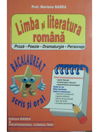 Limba si literatura romana - Proza, poezie, dramaturgie, personaje