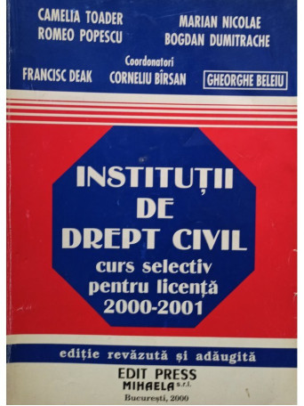 Gheorghe Beleiu - Institutii de drept civil - 2000 - Brosata