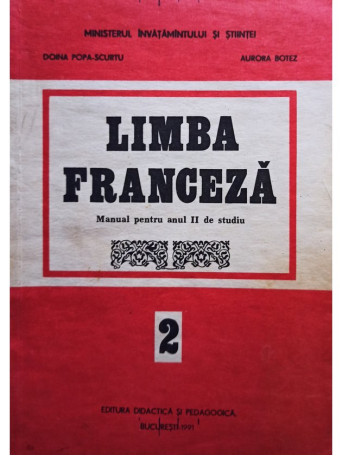 Limba franceza. Manual pentru anul II de studiu