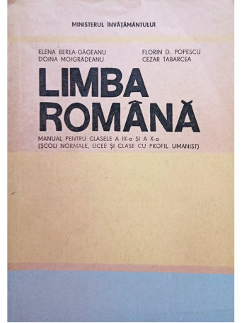 Limba romana - Manual pentru clasele a IX-a si a X-a