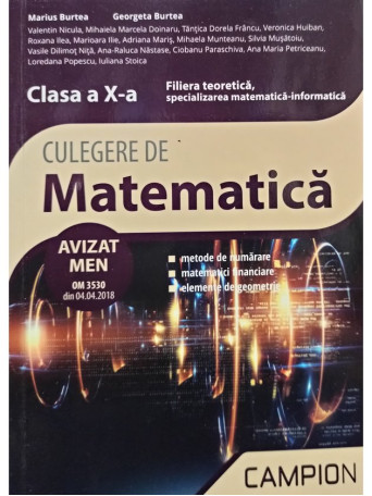 Culegere de matematica clasa a X-a