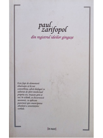 Paul Xarifopol - Din registrul ideilor gingase - 2010 - brosata