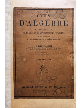 Cours d'algebre