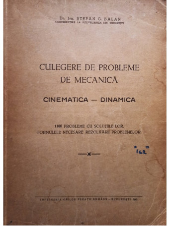 Culegere de probleme de mecanica