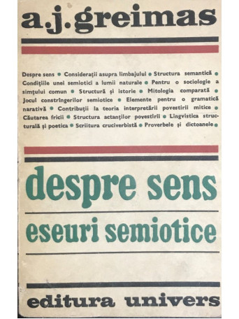 Despre sens - Eseuri semiotice