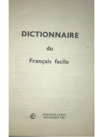 Dictionnaire du Francais facile