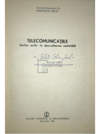 Telecomunicatiile - factor activ in dezvoltarea societatii