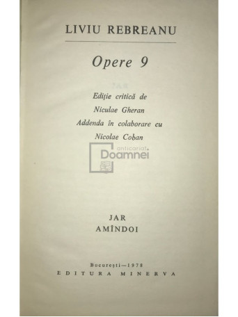 Opere, vol. IX - Jar. Amandoi