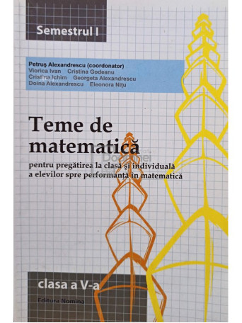 Teme de matematica, clasa a V-a, semestrul I