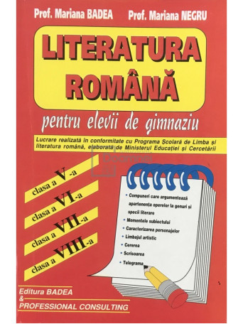 Literatura romana pentru elevii de gimnaziu