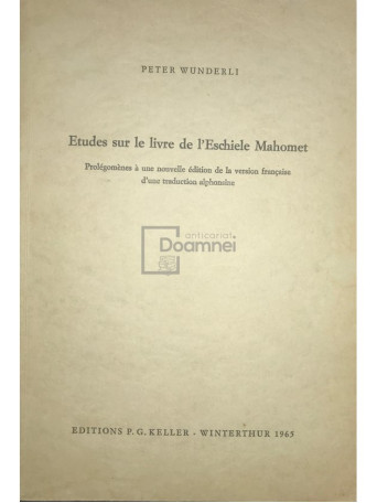 Etudes sur le livre de l'Eschiele Mahomet (dedicatie)