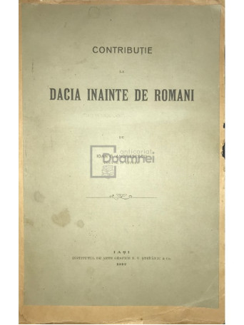 Contributie la Dacia inainte de romani (dedicatie)