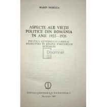 Aspecte ale vietii politice din Romania in anii 1922-1926