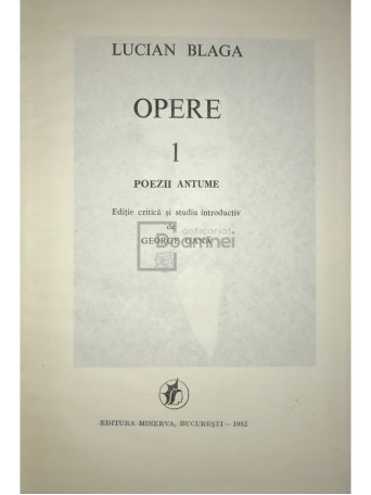 Opere 1 - Poezii antume