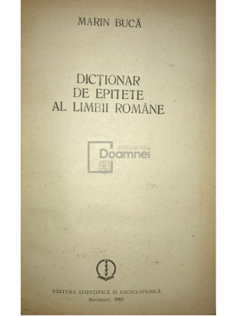 Dictionar de epitete al limbii romane