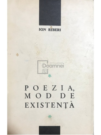 Poezia, mod de existenta