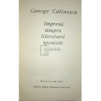 Impresii asupra literaturii spaniole