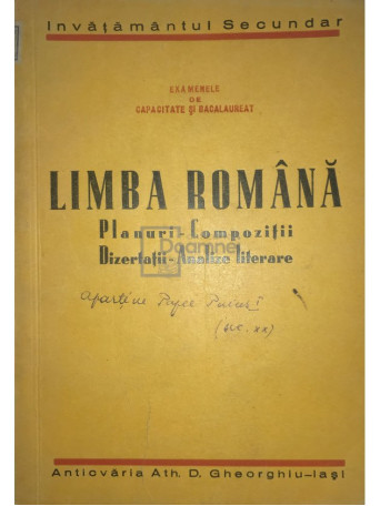 Limba romana - Planuri, compozitii, dizertatii, analize literare