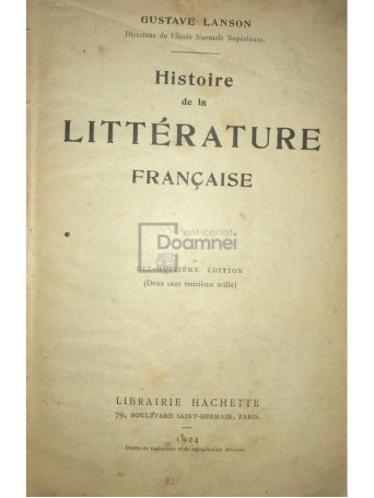 Histoire de la litterature francaise