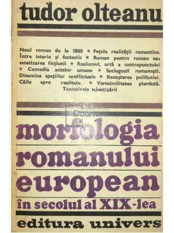 Morfologia romanului european in secolul al XIX-lea