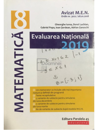 Matematica 8 - Evaluarea Nationala 2019