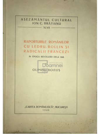 Raporturile romanilor cu Ledru-Rollin si radicalii francezi