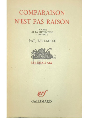 Comparaison n'est pas raison - La crise de la litterature comparee (dedicatie)