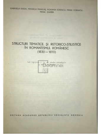 Structuri tematice si retorico-stilistice in romantismul romanesc