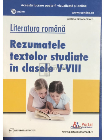 Literatura romana - Rezumatele textelor studiate in clasele V - VIII