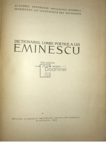 Dictionarul limbii poetice a lui Eminescu