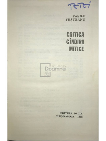 Critica gandirii mitice