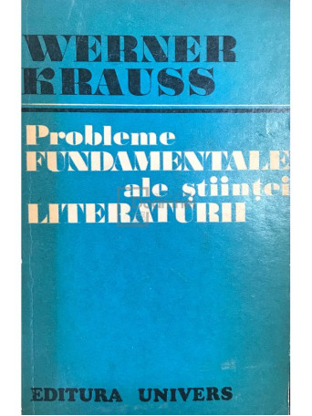 Probleme fundamentale ale stiintei literaturii