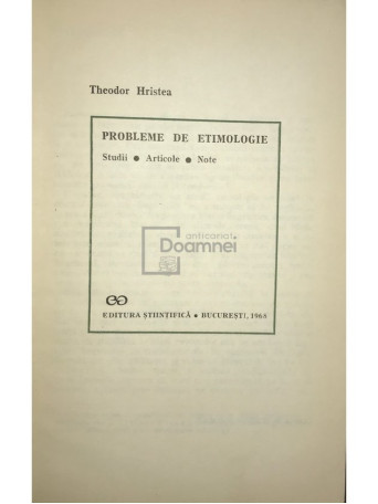 Probleme de etimologie. Studii, articole, note