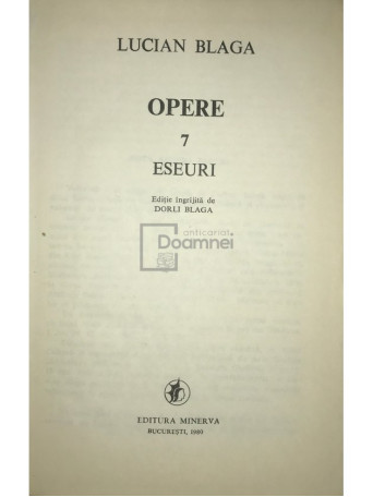 Opere, vol. 7 - Eseuri