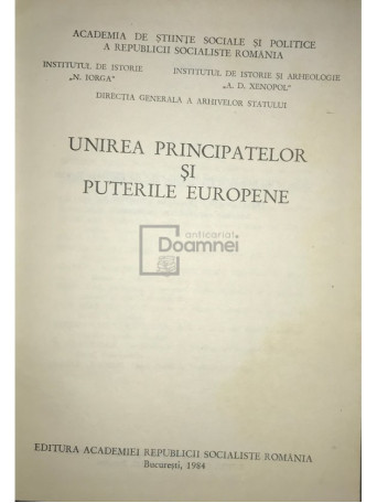 Unirea Principatelor si puterile Europene