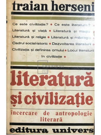 Literatura si civilizatie - Incercare de antropologie literara