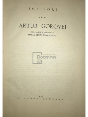 Scrisori catre Artur Gorovei