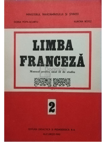 Limba franceza. Manual pentru anul II de studiu