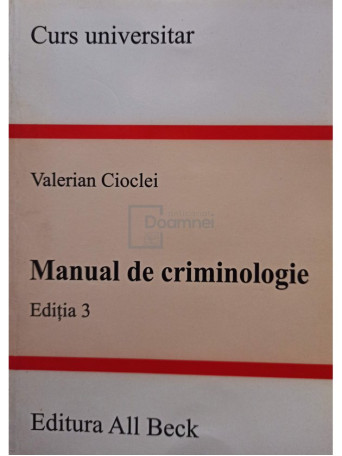 Manual de criminologie, editia