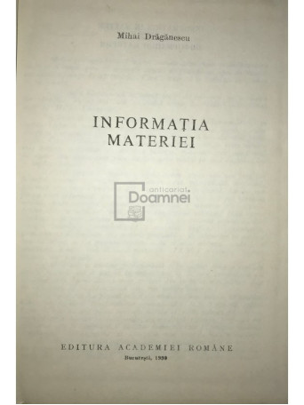 Informatia materiei