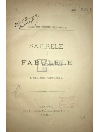 Satirele si fabulele lui I. Heliade-Radulescu