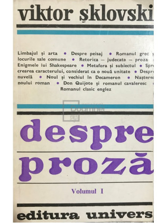 Despre proza, vol. 1