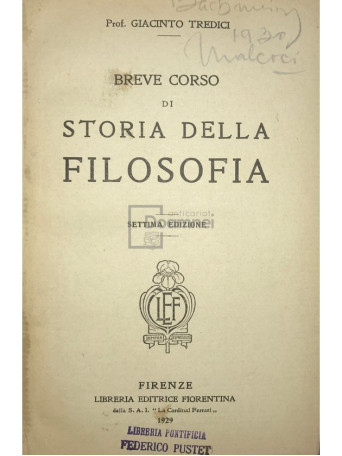 Breve corso di storia della filosofia